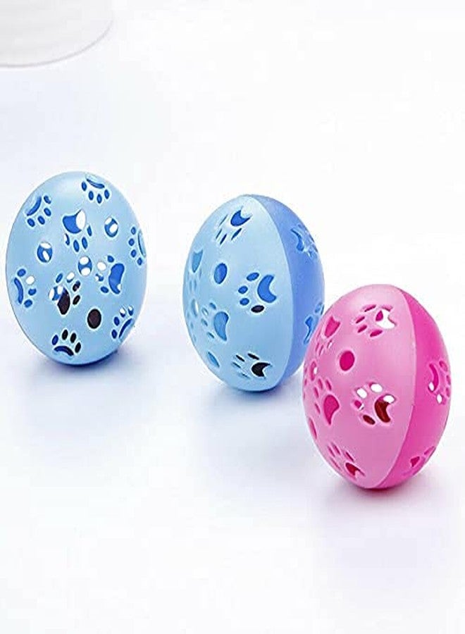 Pups&Pets Cat & Kitten Toy Interactive Bell Ball Toy Hollow Out Round Ball Pet Colorful Playing Toys Pack of 2 (Color May Vary) - Image 1